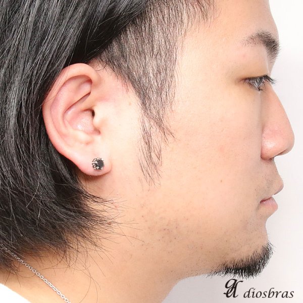 画像3: ピアス　クロス ジルコニア　十字架　シルバー９２５　ピアス メンズ レディース ピアス イヤリング アクセサリーシルバー９２５　片方ピアス メンズ レディース メール便無料 (3)