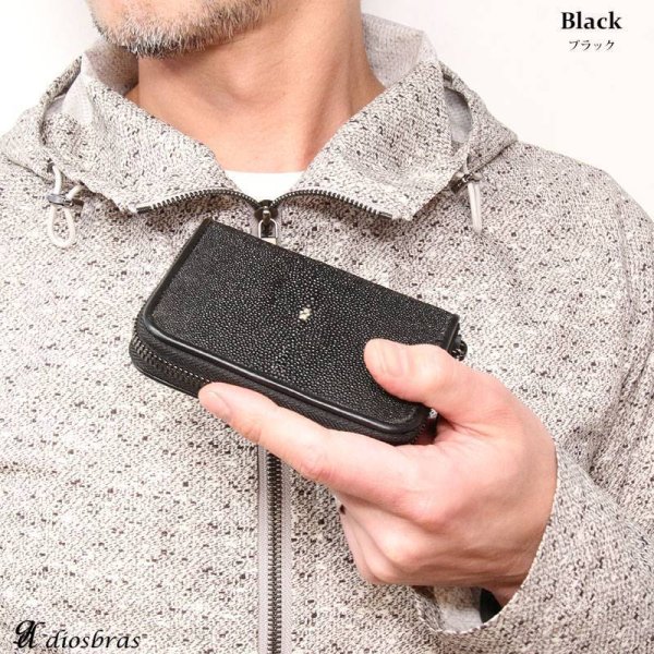 画像14: 財布 ラウンドファスナー メンズ レディース 本革 スティングレー エイ革 大人気 ラウンドファスナー ウォレット ガルーシャ ラウンド ジッパー ZIPPER 財布 ヌメ革 レザーウォレット ロングウォレット バイカー ミニ財布 牛革 紳士 婦人 サイフ スティングレイ LUCE-ルース- (14)