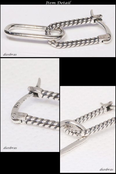 画像2: フープピアス ねじり 2連 編み込み リング シルバー925 ピアス メンズ レディース 激安ピアス イヤリング アクセサリー【フープ】本物シルバー925◇片方ピアス メンズ レディース 4本編み (2)