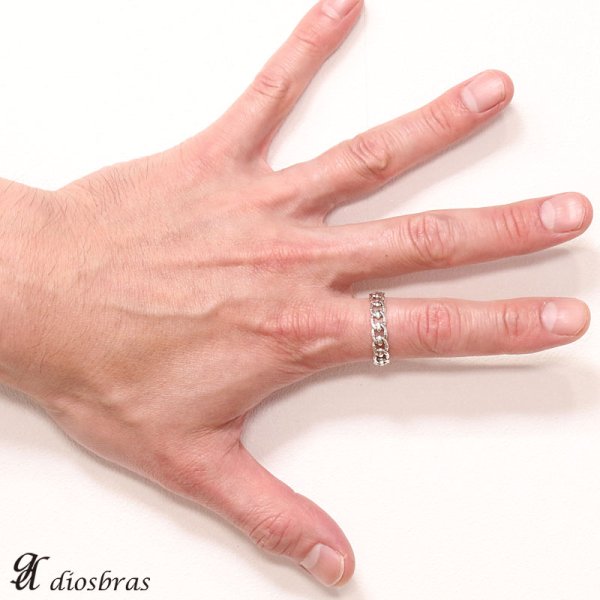 画像4: シルバーリング リング  チェーン　リング　マリーンチェーン　マリン　マリーナ　フリーサイズ【シルバーアクセサリー】 シルバーアクセサリー メンズ シルバー925 リング 指輪 シルバー925 フリーサイズ【メール便なら全国送料無料】 (4)