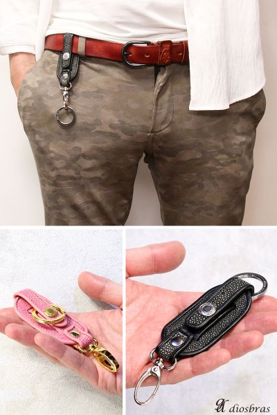 画像11: Lavo-ラボ- キーホルダー キーチェーン キーストラップ ガルーシャ スティングレイ エイ革 スティングレー キーホルダー キーループ キーストラップ キーホルダー ネームタグ 革 名入れ ネームプレート キーケース レザー スーツケース ネームホルダー (11)