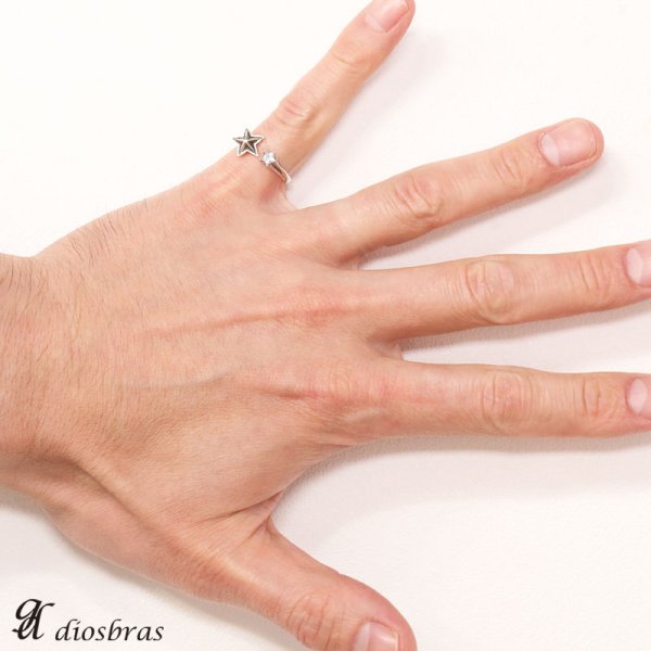 画像5: シルバー925 シルバーリング ブラックジルコニア メンズ 星 スター スター 七つ星 パワーストーン オニキス 天然石  スターリングシルバー 指輪 ring silver925 銀 シルバーアクセサリー 男性 女性 レディース フリーサイズ【メール便なら全国送料無料】 (5)