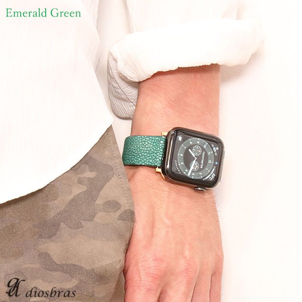 画像13: アップルウォッチ apple watch 44mm 38mm 42mm 40mm Dバックル 時計 スティングレイ エイ革 ガルーシャ スティングレー バンド ベルト 尾錠 バックル ブラック シルバー ゴールド ピンクゴールド 黒 銀 金 16mm18mm 20mm 22mm | 時計ストラップ ベルトDバックル 腕時計 ベルト Dバックル 交換 尾錠  単品 (13)