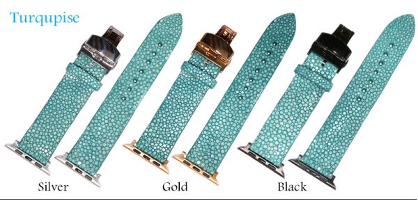 画像10: アップルウォッチ apple watch 44mm 38mm 42mm 40mm Dバックル 時計 スティングレイ エイ革 ガルーシャ スティングレー バンド ベルト 尾錠 バックル ブラック シルバー ゴールド ピンクゴールド 黒 銀 金 16mm18mm 20mm 22mm | 時計ストラップ ベルトDバックル 腕時計 ベルト Dバックル 交換 尾錠  単品 (10)