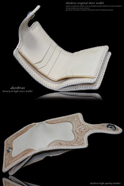 画像5: メンズ二つ折り財布 バイカーズウォレット レザーウォレット ショートウォレット 本革 サドルレザー カービング メンズ短財布  レザーウォレット シルバー925コンチョ 革財布 皮財布 二つ折り財布 天然皮革 プレゼントメンズ レディース 財布 お財布 ヌメ革 ナチュラル (5)