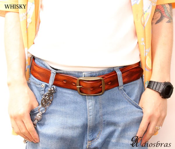 画像2: イタリアンレザー ベルト メンズ 本革 ビジネス ロング 本革ベルト 黒 茶 メンズベルト 男性用 カジュアル おしゃれ シンプル 革ベルト メンズベルト 父の日 紳士用 ビジネス  ヴィンテージ キャメル ブラウン ブラック プルアップレザー イタリア 36mm 4mm厚 3,6cm (2)