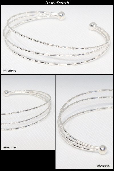 画像2: 3連 重ね付け風 エッジ シルバーバングル  ハンドメイド  プレーンバングル シンプル シルバーアクセサリー シルバーアクセサリー メンズ シルバーバングル ブレスレット シルバー925 メンズアクセサリー レディース 人気 ブレード バングル (2)