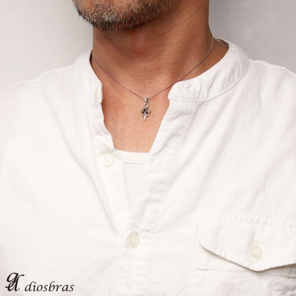 画像3: 【クロス ペンダント トップ 】 ブラック ジルコニア ホワイトジルコニア ゴシック シルバー925ペンダント/ペンダント トップ シルバー 925/ネックレス/ ネックレス メンズ レディース (3)