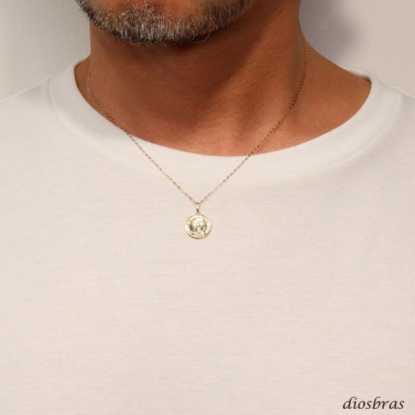 画像2: コイン ペンダント k18 クイーンエリザベスコイン シンプル ゴールド ペンダント 18k メンズ レディース クロスペンダント 18金 チャーム クロス ペンダント コイン アズキチェーン 金貨 長あずきチェーン/ペンダント トップ 小豆チェーン/ネックレス (2)