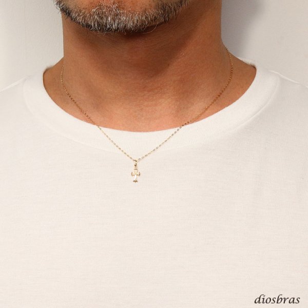 画像2: クロス ペンダント k18 シンプル ゴールド ペンダント 18k メンズ レディース クロスペンダント 18金 チャーム クロス ペンダント クロス 十字架 小豆チェーン 長あずき チェーン ペンダント トップ アズキチェーン ネックレス/ ネックレス  メンズ レディース (2)