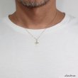 画像2: 日本製 クロス　十字架 ペンダント k18　コイン　シンプル ゴールド 18k メンズ レディース クロスペンダント 18金 チャーム クロス　ペンダント　コイン　アズキチェーン　金貨　長あずきチェーン トップ 小豆チェーン/ネックレス (2)