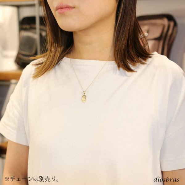 画像4: 日本製 マリア メダイ マリア様 ペンダント k18 トップのみ ペンダント単品 コイン シンプル ゴールド ペンダント 18k メンズ レディース  18金 チャーム クロス ペンダント トップ (4)