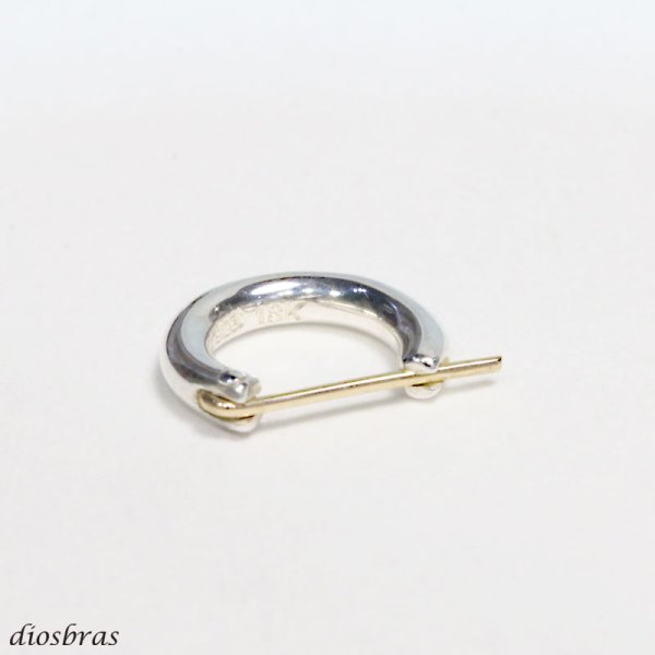 画像3: フープピアスシルバー925 18Kポスト 18金 リング ピアス メンズ レディース 激安ピアス イヤリング アクセサリー【フープ】本物シルバー925◇片方ピアス メンズ レディース 鏡面 ミラー 10mm (3)