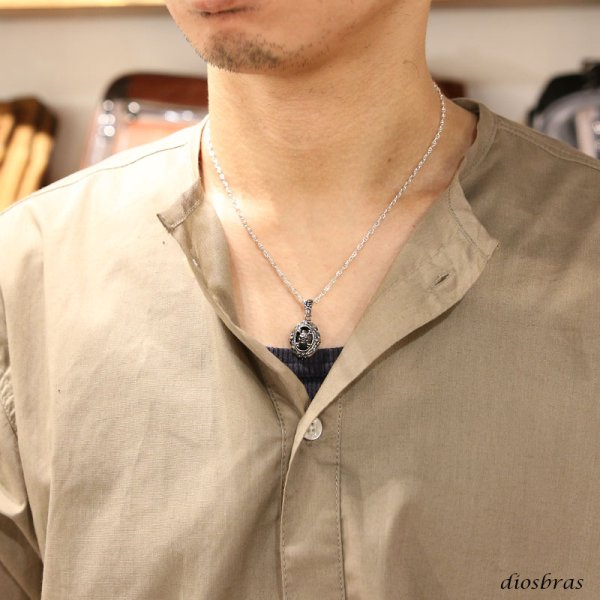 画像3: スカル クロス ペンダント トップ  オニキス スカル ドクロ 骸骨 ゴシック アラベスク シルバー925ペンダント/ペンダント トップ シルバー 925/ネックレス/ ネックレス メンズ レディース (3)