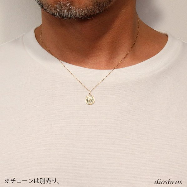 画像4: コイン ペンダント k18 10mm トップのみ　単品　クイーンエリザベスコイン　シンプル ゴールド 18k メンズ レディース クロスペンダント 18金 チャーム クロス　ペンダント　コイン　金貨　ペンダント トップ 　ネックレス/ ネックレス S (4)