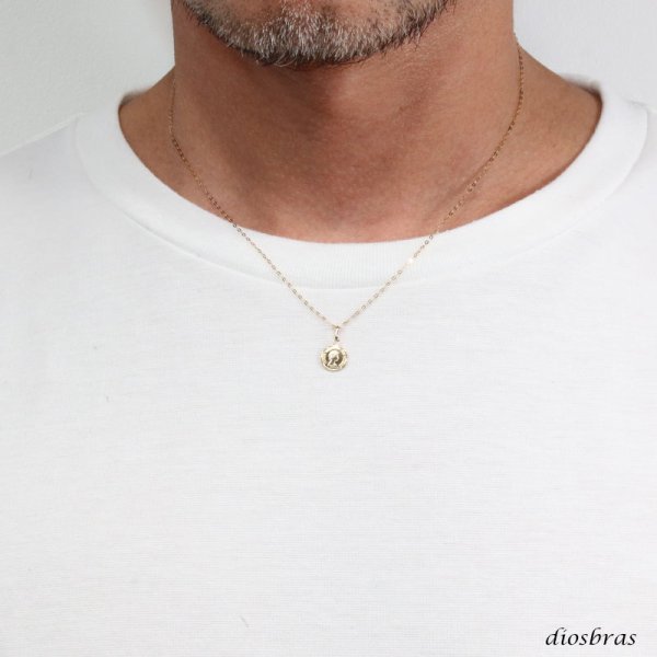 画像2: コイン ペンダント k18 8mm クイーンエリザベスコイン シンプル ゴールド 18k メンズ レディース クロスペンダント 18金 チャーム クロス ペンダント コイン アズキチェーン 金貨 長あずきチェーン/ペンダント トップ 小豆チェーン/ネックレス/  SS (2)