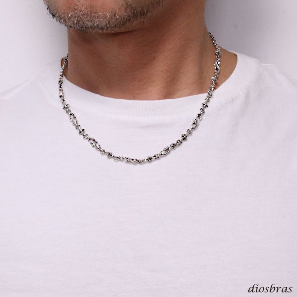 画像4: ネックレス チェーン ネックレスチェーン クロス 十字架 太陽神 サンマーク メンズ レディース シルバーネックレス シルバー925 アラベスク クロス 十字架 スクエアデザイン ネックレスチェーン シルバー925 50cm 55cm 送料無料 (4)