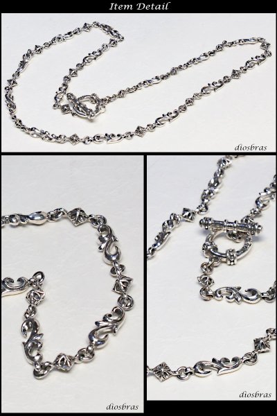 画像3: ネックレス チェーン ネックレスチェーン クロス 十字架 太陽神 サンマーク メンズ レディース シルバーネックレス シルバー925 アラベスク クロス 十字架 スクエアデザイン ネックレスチェーン シルバー925 50cm 55cm 送料無料 (3)