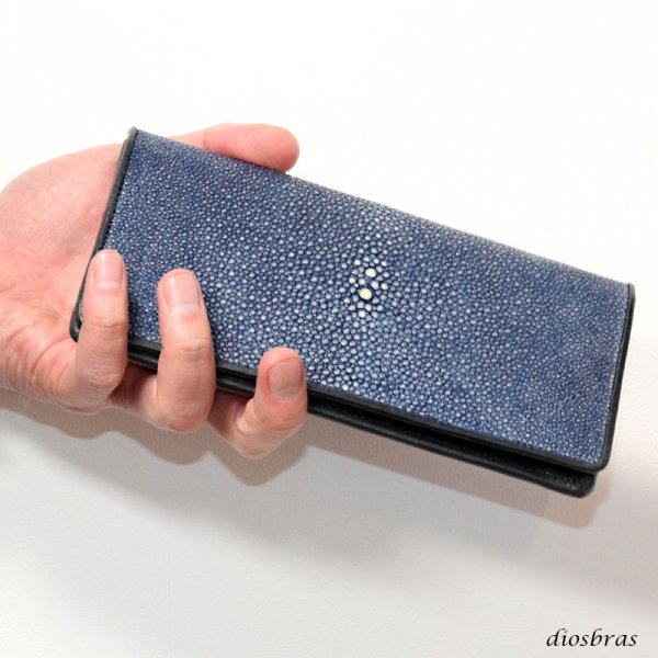 画像2: 財布 スティングレイ ガルーシャ 二つ折り長 財布 極薄 スティングレー エイ革 ラウンドファスナー メンズ レディース 本革 エイ革 大人気 ウォレット ガルーシャ ラウンド ジッパー ZIPPER ヌメ革 レザーウォレット ロングウォレット バイカー 長財布 牛革 紳士 婦人EBA-エバ- (2)