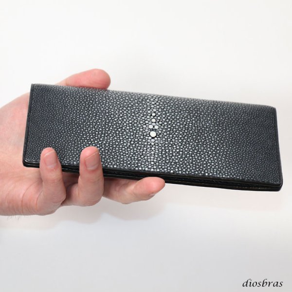 画像2: 財布 スティングレイ ガルーシャ 二つ折り長 財布 極薄 スティングレー エイ革 ラウンドファスナー メンズ レディース 本革 エイ革 大人気 ウォレット ガルーシャ ラウンド ジッパー ZIPPER ヌメ革 レザーウォレット ロングウォレット バイカー 長財布 牛革 紳士 婦人 (2)