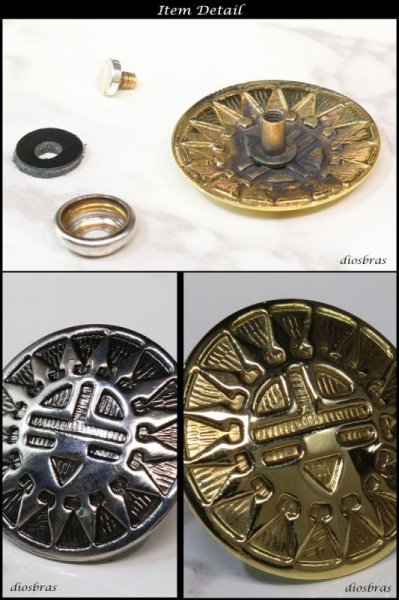 画像4: コンチョ コンチョ ネイティブ コイン ホピ サンフェイス インディアンジュエリー  アラベスク インディアン  L  コンチョシルバー925コンチョ ナバホ 財布 ウォレット メンズ  ネジ式  メール便送料無料 (4)