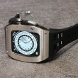 画像11: apple watch アップルウォッチ ステンレス ケース  バンド ラバー 高級ベルト ケースバンド メンズ ベルト ステンレス 44mm 一体型 おしゃれ クロコダイル　腕時計　レザーストラップ (11)