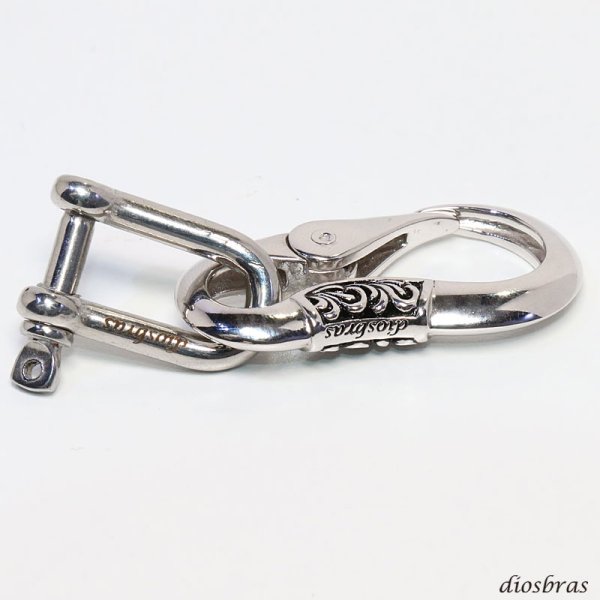 画像3: シャックル パーツ 馬蹄型 カラビナ キーリング キーホルダー ウォレットチェーン 接続  レザークラフト ハンドクラフト 革紐細工 手作り キーホルダー DIY 金具 ブラスパーツ 手芸 カラビナ シャックルパーツ ロゴ入り (3)
