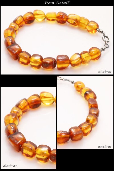 画像3: 一点物 アンバー 琥珀 超希少平玉  ナチュラル スターシェイプカット カット ブレスレット 数珠  パワーストーン  お数珠  念珠  天然石ブレス   風水グッズ   開運アイテム  お守り (3)