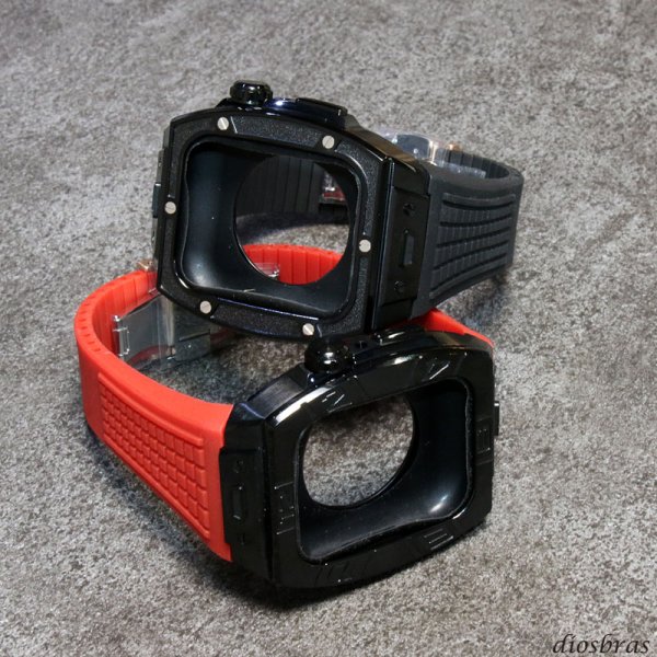 画像8: スペアバンド ラバーバンド クロコダイルバンド 予備パーツ  watch アップルウォッチ  バンド ステンレス ケース カバー 一体型 バンド ラバー 高級ベルト ケースバンド メンズ ベルト ステンレス 44mm 40mm 45mm 一体型 Series4/5/6/7/SE (8)