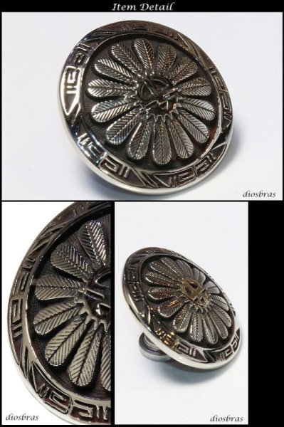 画像3: コンチョ コンチョ ネイティブ コイン ホピ サンフェイス インディアンジュエリー  アラベスク インディアン シルバープラス  L  コンチョシルバー925コンチョ ナバホ 財布 ウォレット メンズ  ネジ式  メール便送料無料 (3)