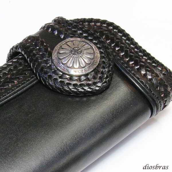 画像2: コンチョ コンチョ ネイティブ コイン ホピ サンフェイス インディアンジュエリー  アラベスク インディアン シルバープラス  L  コンチョシルバー925コンチョ ナバホ 財布 ウォレット メンズ  ネジ式  メール便送料無料 (2)