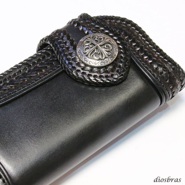 画像2: コンチョ コンチョ クロス 十字架 アラベスク コイン  アラベスク インディアン シルバープラス  L  コンチョシルバー925コンチョ ナバホ 財布 ウォレット メンズ  ネジ式  メール便送料無料 (2)