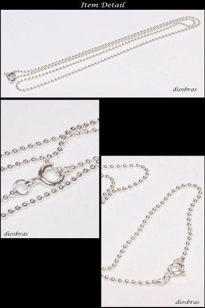 画像3: シルバー 925 ボールチェーン 2.3mm 45cm 幅2,3mm  ネックレス チェーン シルバー925 SILVER Necklace chain 銀 鎖 首飾り フィガロ メール便無料  ギフトOK  シルバー925チェーン シルバーネックレスチェーン (3)