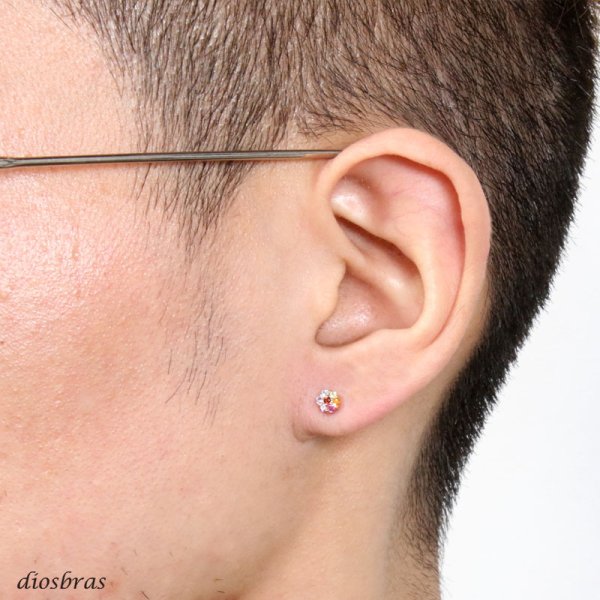 画像5: K10 ピアス 七つの宝石 10金 10k ガーネット アメジスト ロードナイト シトリン ペリドット タンザナイト ブルートパーズ ゴールド製 イエローゴールド ゴールド ワンポイント シンプル ピアス ユニセックス メンズ レディース  単品売り (5)