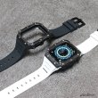 画像13: apple watch アップルウォッチ  バンド カーボンファイバー カーボン ステンレス ケース カバー 一体型 バンド ラバー 高級ベルト ケースバンド メンズ ベルト ステンレス 44mm  45mm 一体型 おしゃれ 腕時計  クロコダイル レザーストラップ  Series4/5/6/7/8/SE (13)