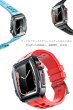 画像4: apple watch アップルウォッチ  バンド ステンレス ケース　カバー 一体型 バンド ラバー 高級ベルト ケースバンド メンズ ベルト ステンレス 44mm  45mm 一体型 おしゃれ 腕時計  クロコダイル レザーストラップ  Series4/5/6/7/8/SE (4)