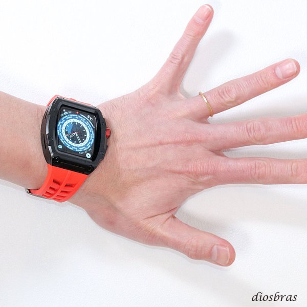 画像9: apple watch アップルウォッチ  バンド ステンレス ケース カバー 一体型 バンド ラバー 高級ベルト ケースバンド メンズ ベルト ステンレス 44mm  45mm 一体型 おしゃれ 腕時計  クロコダイル レザーストラップ  Series4/5/6/7/8/SE (9)