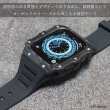 画像11: apple watch アップルウォッチ  バンド カーボンファイバー カーボン ステンレス ケース カバー 一体型 バンド ラバー 高級ベルト ケースバンド メンズ ベルト ステンレス 44mm  45mm 一体型 おしゃれ 腕時計  クロコダイル レザーストラップ  Series4/5/6/7/8/SE (11)