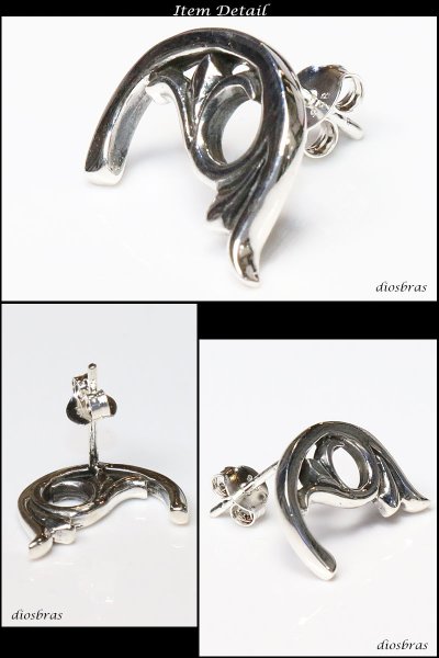 画像2: ピアス 星 ラッキー スター シルバーアクセサリー シルバーピアス 本物シルバー925  ピアス 丸 片方  ピアス片耳 片方販売ピアス メンズ レディース 小 (2)