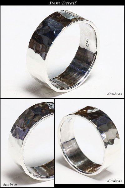 画像2: シルバーリング たたき 叩き 鏡面リング  シルバーアクセサリー  プレーン シンプル メンズ 指輪 シルバー925 メンズアクセサリー 大きいサイズ  【メール便なら全国送料無料】 (2)