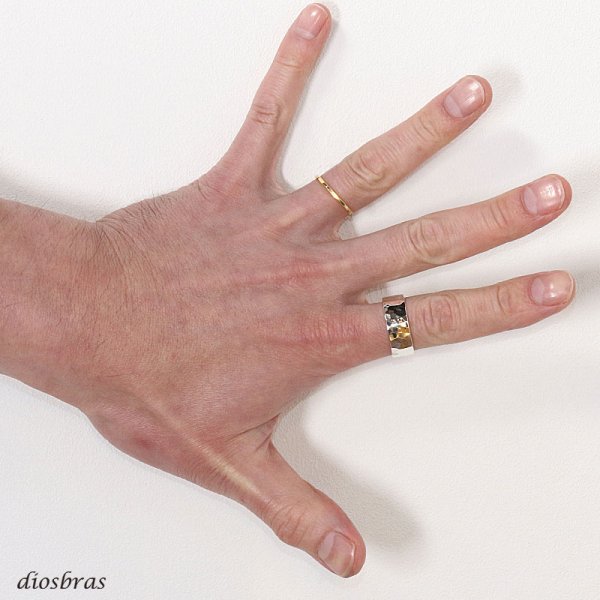 画像3: シルバーリング たたき 叩き 鏡面リング  シルバーアクセサリー  プレーン シンプル メンズ 指輪 シルバー925 メンズアクセサリー 大きいサイズ  【メール便なら全国送料無料】 (3)