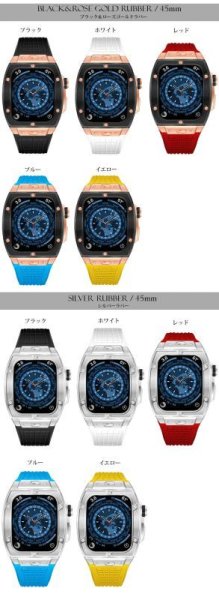 画像6: apple watch アップルウォッチ ステンレス ケース  バンド ラバー 高級ベルト ケースバンド メンズ ベルト ステンレス 45mm 一体型 おしゃれ 腕時計 レザーストラップ (6)