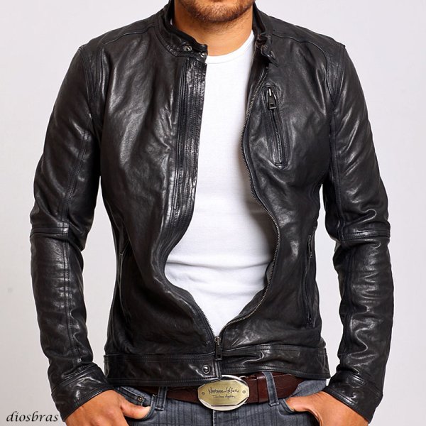 画像6: ライダースジャケット 本革  羊革 羊皮 ラム シープ スキン レザー ライダースジャケット バイカージャケット  ライダース バイカー メンズ レザージャケット メンズ ブラック ブラウン  シープ イタリアンレザー (6)