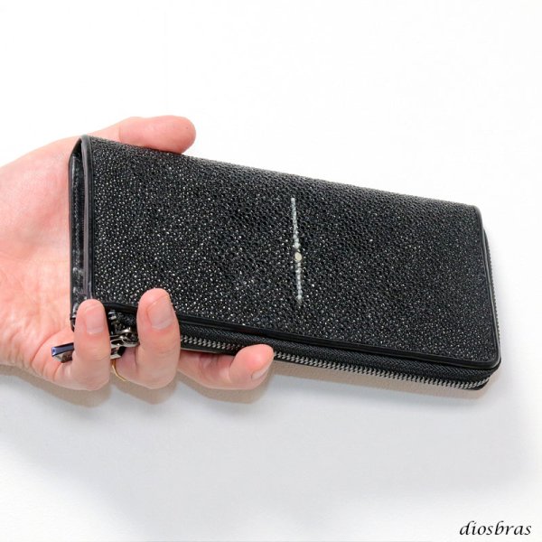 画像11: 財布 スティングレイ ガルーシャ 財布 スティングレー エイ革 ラウンドファスナー メンズ レディース 本革 スティングレー ラウンド ジッパー 財布 ヌメ革 レザーウォレット ロングウォレット  長財布 牛革 紳士 婦人  スティングレイ (11)