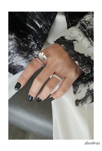 画像9: シルバーリング  リング ねじり マリーナ マリン チェーン アンカー リング ツイスト 3つ編み 4つ編み シルバーアクセサリー メンズ 指輪 シルバー925 フリーサイズ (9)