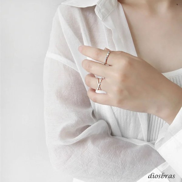 画像4: シルバーリング  リング ねじり マリーナ　マリン チェーン　アンカー リング ツイスト 3つ編み 4つ編み シルバーアクセサリー メンズ 指輪 シルバー925 フリーサイズ (4)