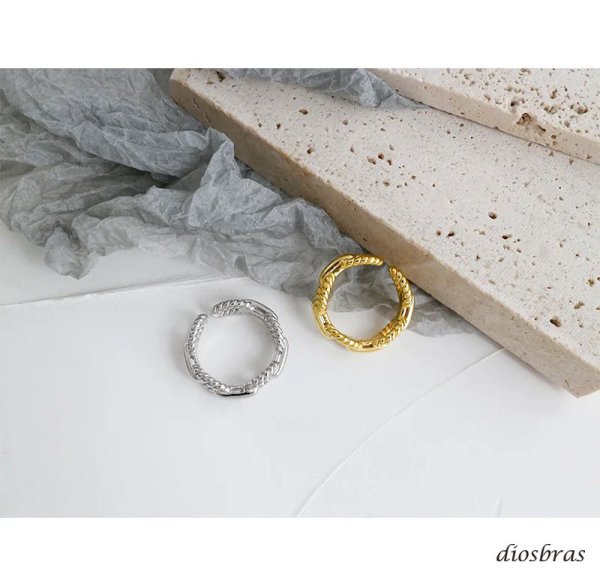 画像3: シルバーリング  リング マリーナ マリン チェーン アンカー リング ねじり ツイスト 3つ編み 4つ編み シルバーアクセサリー メンズ 指輪 シルバー925 フリーサイズ (3)