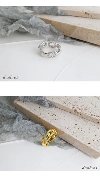 画像7: シルバーリング  リング マリーナ マリン チェーン アンカー リング ねじり ツイスト 3つ編み 4つ編み シルバーアクセサリー メンズ 指輪 シルバー925 フリーサイズ (7)