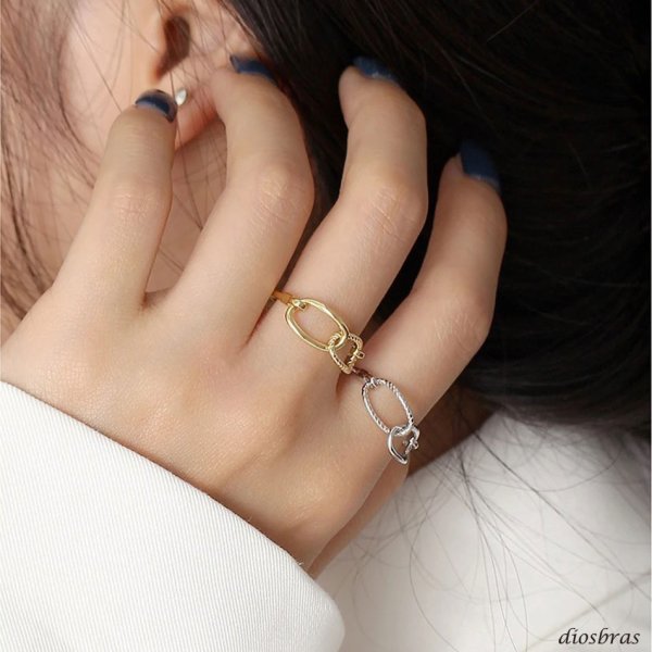 画像2: シルバーリング  リング マリーナ マリン チェーン アンカー リング ツイスト 3つ編み 4つ編み シルバーアクセサリー メンズ 指輪 シルバー925 フリーサイズ  (2)