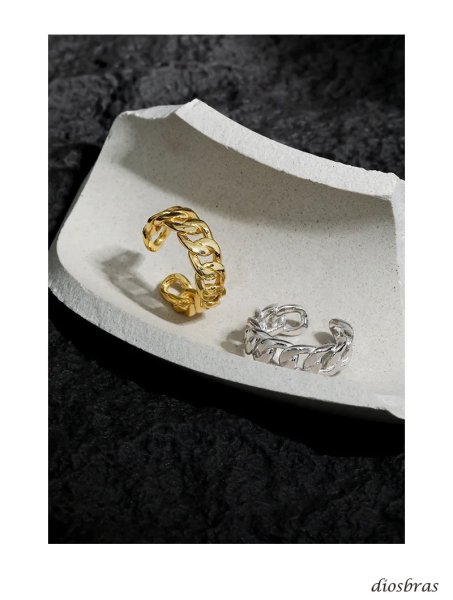 画像4: シルバーリング  リング アズキ 喜平 キヘイ 小豆 あずき チェーン アンカー リング ツイスト 3つ編み 4つ編み シルバーアクセサリー メンズ 指輪 シルバー925 フリーサイズ  (4)